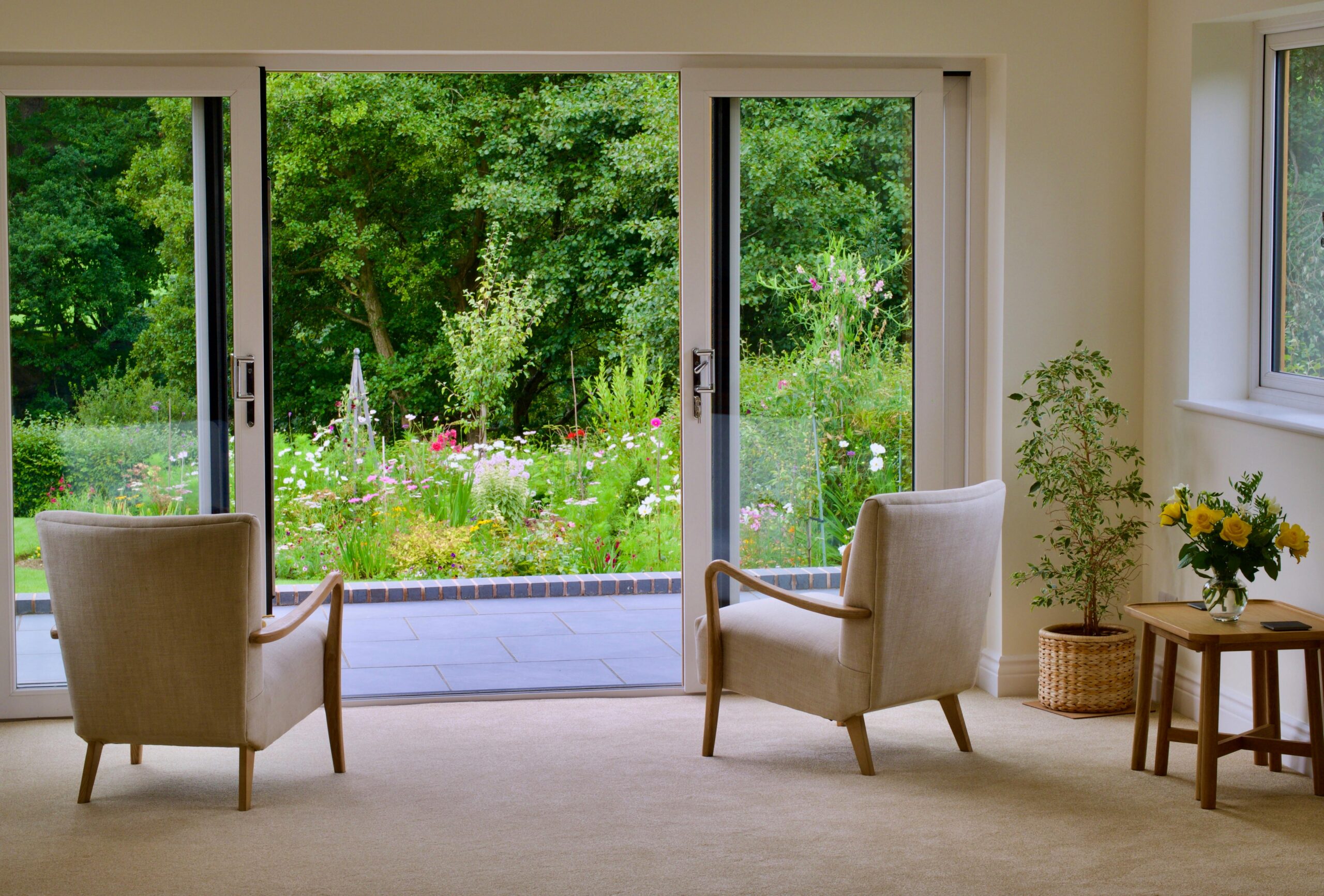 Beautiful sunlit room window